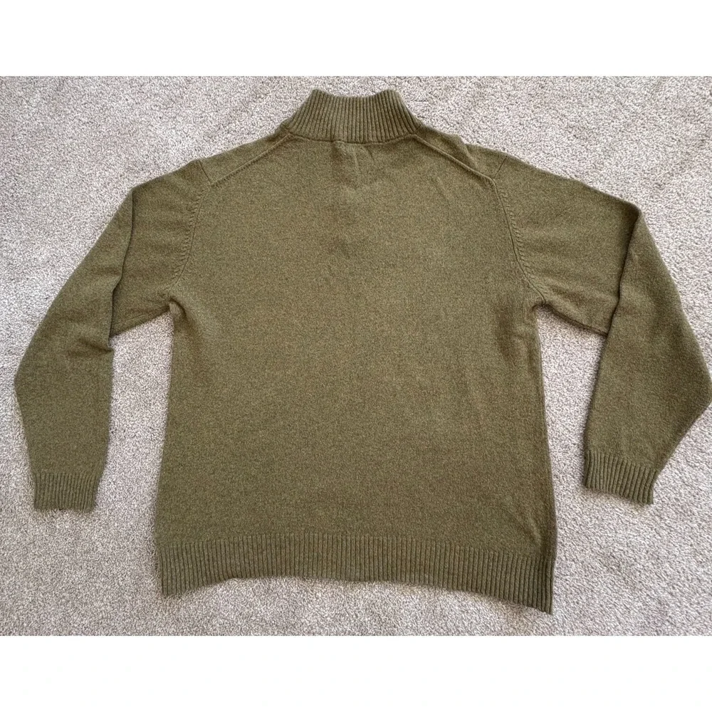 Sundance Cotton Blend Quarter‎ Zip Sweater Men's XXL Olive Green Wool Blend EUC